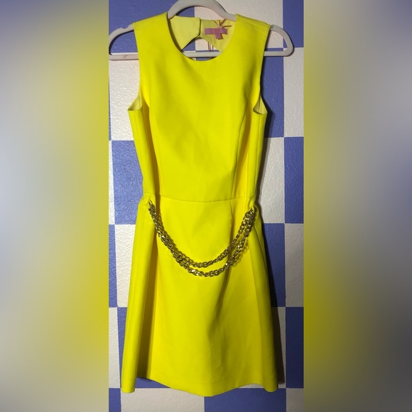 NWT LDT Sunshine Scuba Fit & Flare Dress with Gold Chain Detail - Size 4 - Picture 1 of 3